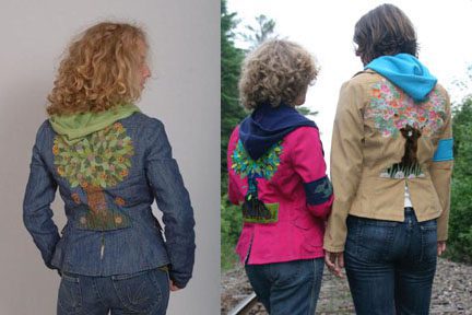 Earth Bitch Jackets Natural and recycled clothing hooded jacket wearable art