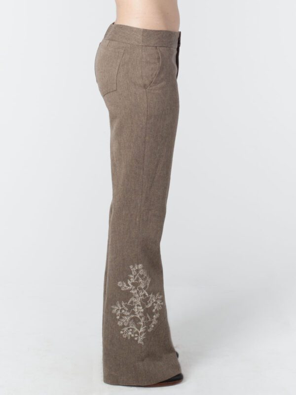 Embroidered Hip Hugger Pant Back Hemp Cotton Tara Lynn Hemp Pant