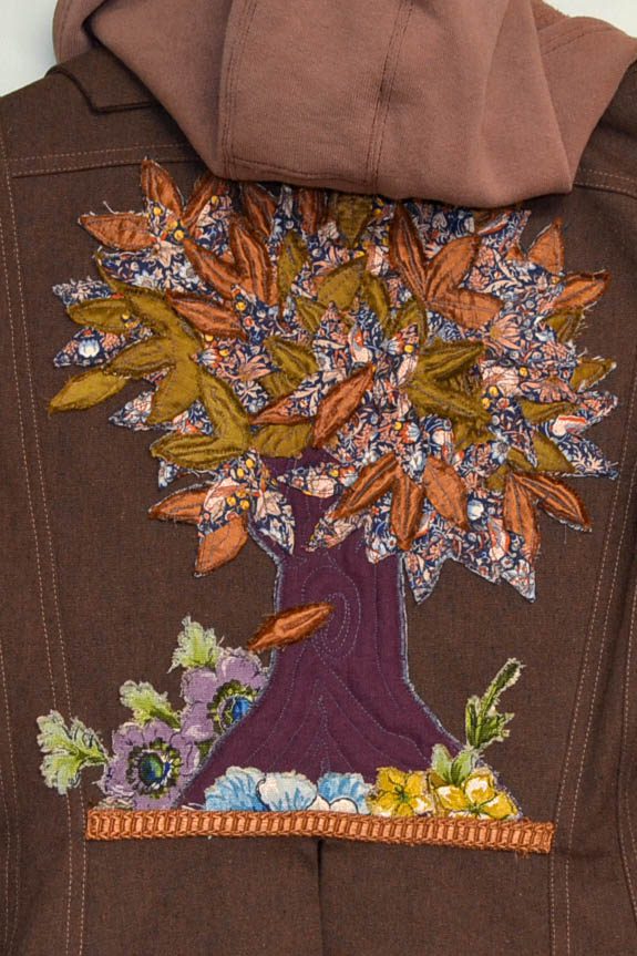 art to wear jacket with Applique Tree