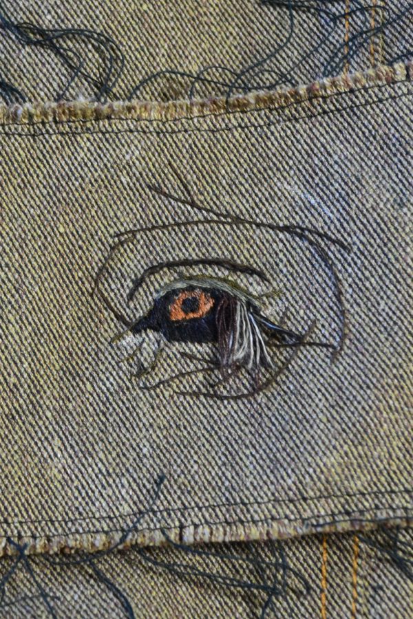 Hand embroidered jacket elephant eye