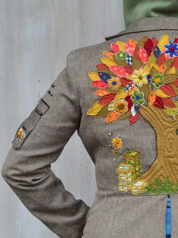 embroidered jacket dedicated to endangered pollinators