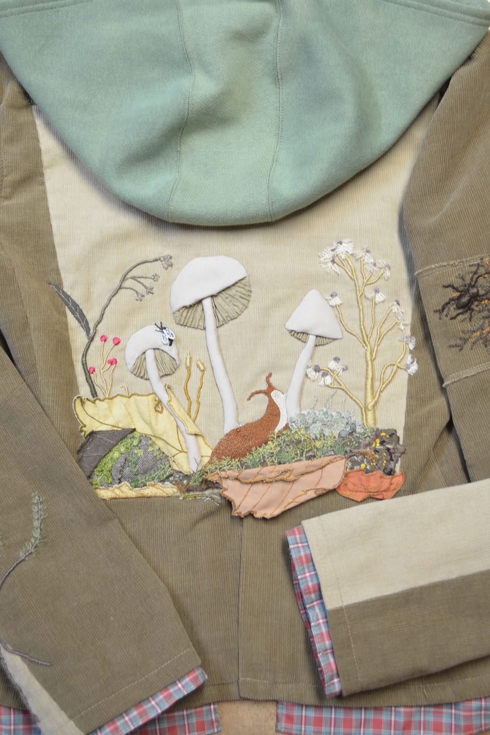 Wearable Art Embroidered Jacket Mushroom Clothing