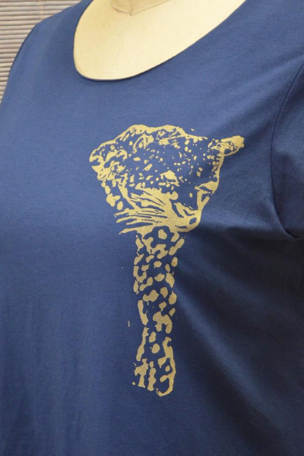 Endangered wild cat printed organic cotton T-shirt