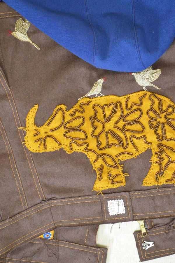 Rhino on eco friendly designer cropped jacket