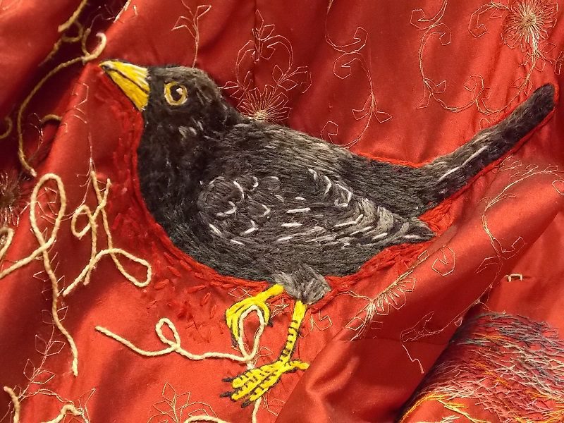 Crow embroidery