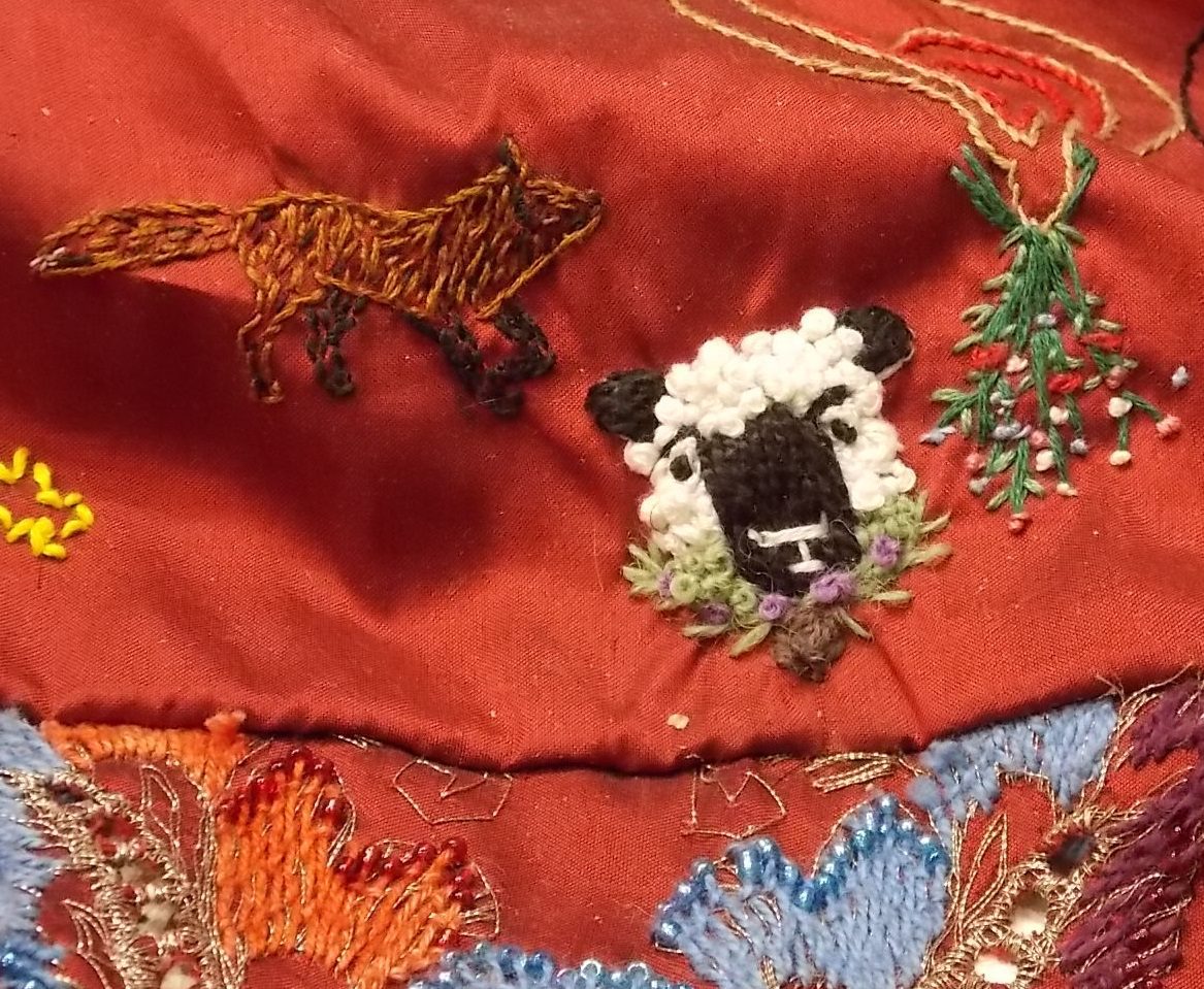 sheep and fox embroidery